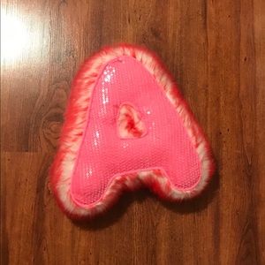 Justice sequin pillow initial